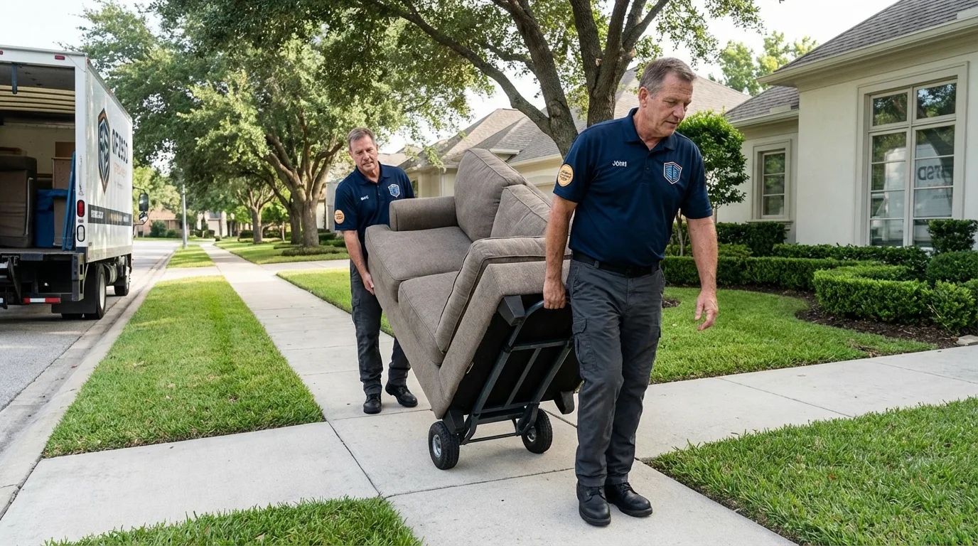 Local residential moving crew loading furniture in Silver Bay, MN